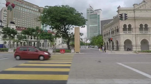 Hyperlapse, City view, side vehicle shot, streets of Kuala Lumpur, Malaysia Stock Footage 225657819