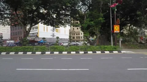 Hyperlapse, City view, side vehicle shot, streets of Kuala Lumpur, Malaysia Stock Footage 225712163