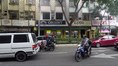 Hyperlapse, City view, side vehicle shot, streets of Kuala Lumpur, Malaysia Stock Footage 226648752