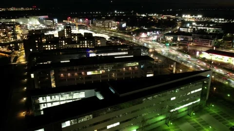 Hyperlapse of cityscape under night sky, Copenhagen, Denmark Stock Footage 199400176