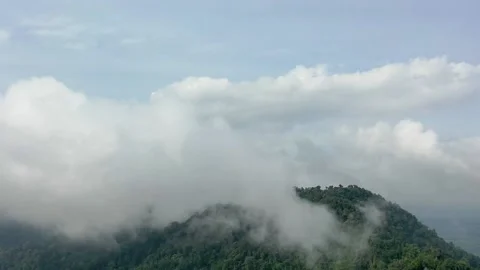 Hyperlapse of clouds and mountain forest Stock Footage 130985245