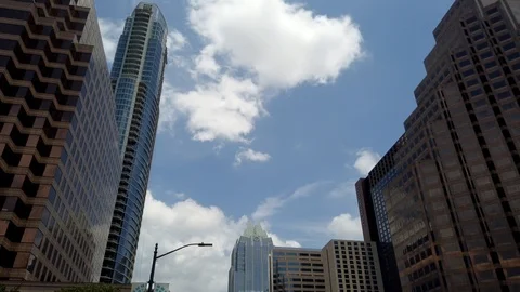 Hyperlapse of Clouds in downtown Austin, TX Stock Footage 108564146