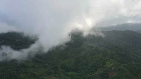 Hyperlapse clouds moving  above the mountain Stock Footage 146546870