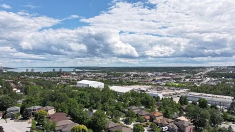 Hyperlapse of Clouds Moving Over Barrie Ontario with Lake Simcoe and Highway 400 Video stock 315835857
