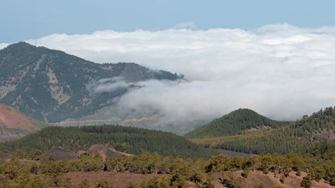 Hyperlapse of clouds over Teide national park, Tenerife. Stock Footage 124255971