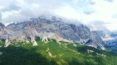 Hyperlapse of Clouds Rolling Over Dolomite Peaks in the Italian Alps Stock Footage 337524583