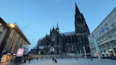 Hyperlapse of cologne cathedral at central square Stock Footage 248966475