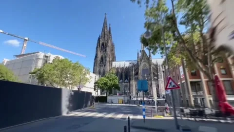 Hyperlapse of cologne cathedral at central square Stock Footage 248966490