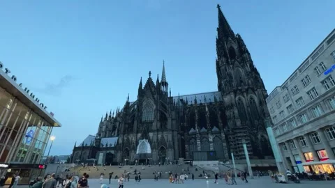Hyperlapse of cologne cathedral at central square Stock Footage 248966510