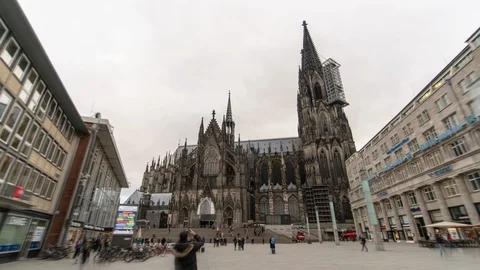 Hyperlapse of Cologne Cathedral, Germany Stock Footage