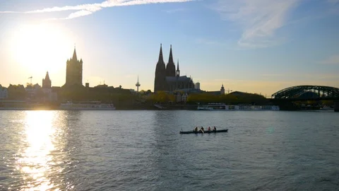 Hyperlapse Cologne Rheinufer Stock Footage 106628907