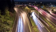 Hyperlapse Of Commuters In Freeway Traffic At Night Stock Footage
