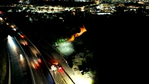 Hyperlapse of construction at night Vídeo Stock 150776129