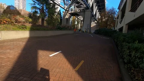 Hyperlapse cycle through english bay seawall Stock Footage 119784125