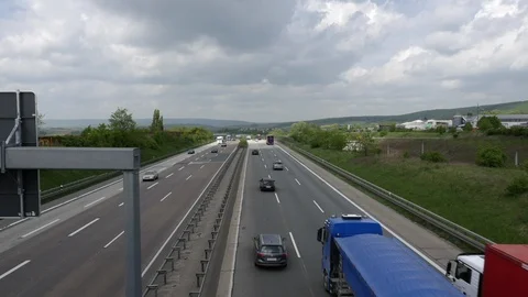 Hyperlapse of dense traffic on German highway Stock-Footage 88829945