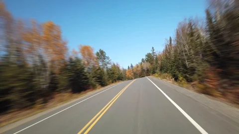 Hyperlapse Diving in Mauricie National Park During a Sunny Autumn Morning Stockbeeldmateriaal 123790343