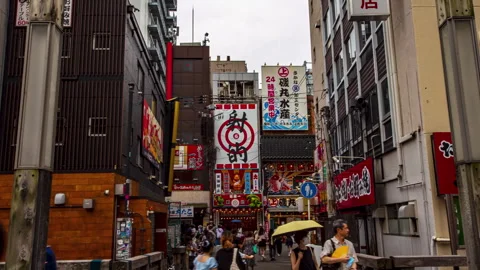 Hyperlapse Dotonbori district street view, Osaka Japan Stock Footage 277404989