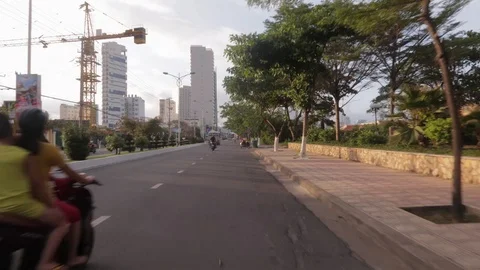 Hyperlapse downtown and side streets in Nha Trang Video stock 116121109