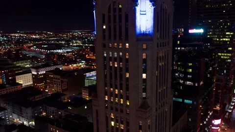 Hyperlapse - Downtown City at Night Video stock 154754008
