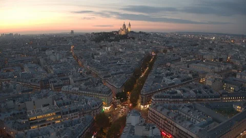 Hyperlapse of a downtown at dusk with traffic Stock Footage 116600106
