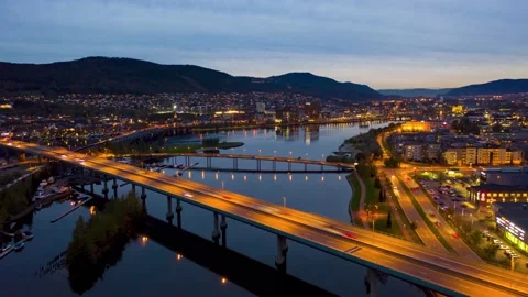 Hyperlapse from Drammen city, Norway Stock Footage