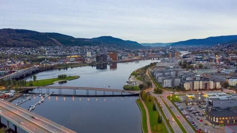 Hyperlapse from Drammen city, Norway Stock Footage 132283685