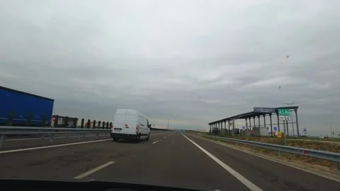 Hyperlapse of a drive from the Hungarian border to Oradea, Romania, on an Stock Footage 326278517