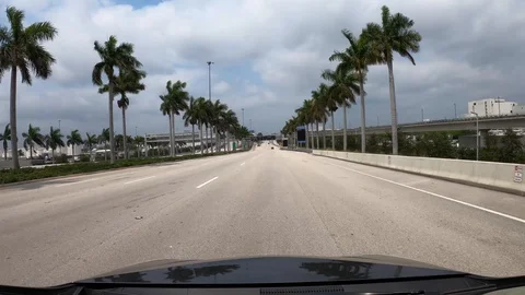 Hyperlapse drive through Miami International Airport Stock Footage 128465824