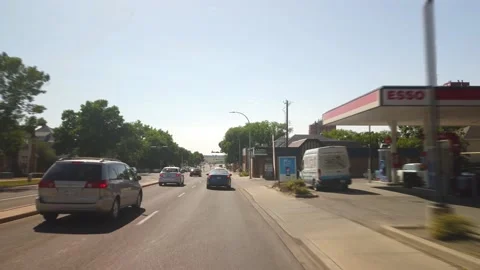 Hyperlapse driving across Lethbridge in Alberta during sunny summer day Video stock 146651201