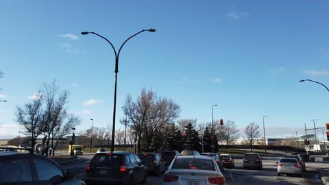 Hyperlapse driving on boulevard de l'Acadie towards highway 40 in Montreal Stock Footage 105475486