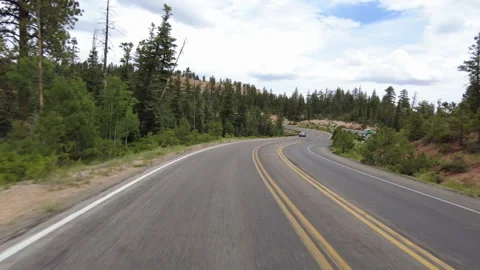 Hyperlapse Driving of Bryce Canyon Scenic Drive Southbound 04 Rear View Utah Vídeo Stock 321747098