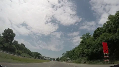 Hyperlapse Of Driving Car Down Road Through Residential And Commercial Areas Vidéo 74880484