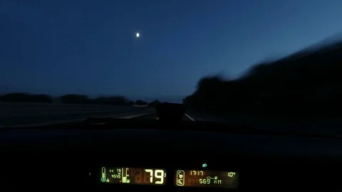 Hyperlapse Driving a car at dusk with blur effect and stripes of light Stock Footage 98568360