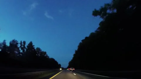 HYPERLAPSE-DRIVING DOWN THE INTERSTATE AT NIGHT Vidéo 130729632
