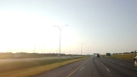 Hyperlapse driving on highway towards Calgary during summer day Stock Footage 146800406