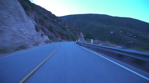 Hyperlapse Driving Mountain Highway At Sunrise Time Lapse California Stock Footage 145849780