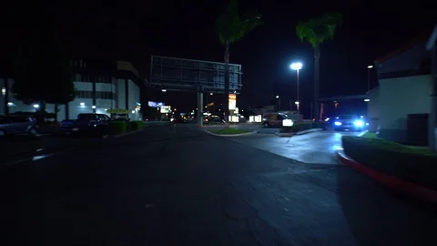 Hyperlapse Driving Parking Lot in Los Angeles Night California USA Stock-Footage 99135030