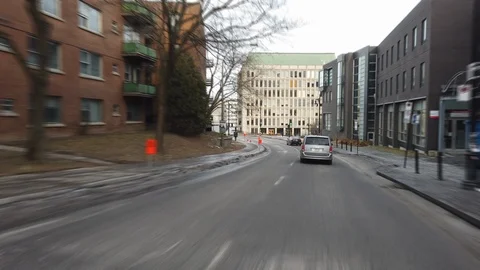 Hyperlapse driving on Pine Ave towards Park ave near downtown in Montreal Stock Footage 105475521