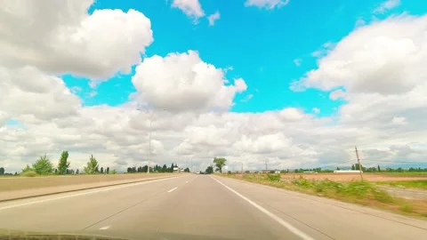 Hyperlapse driving point of view on highway Tbilisi - Batumi in summer with c Stock-Footage 202318288