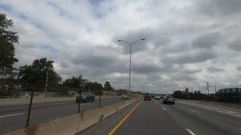 Hyperlapse Driving POV on the Cross County Parkway near Yonkers New York Stock Footage 142407753