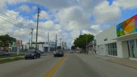 Hyperlapse Driving Sequence Through Wynwood During The Day With Beautiful Wall A Stock Footage 75327925
