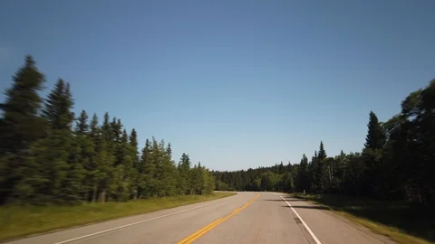 Hyperlapse Driving Shot Entering Banff National Park in Alberta, Canada Stock Footage 125326806