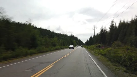 Hyperlapse driving shot entering Ucluelet of Vancouver Island, British Columbia  Stock Footage 140531369