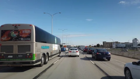 Hyperlapse Driving Shot on Highway 40 E Traffic &amp; Construction Sites Stock Footage 123533487