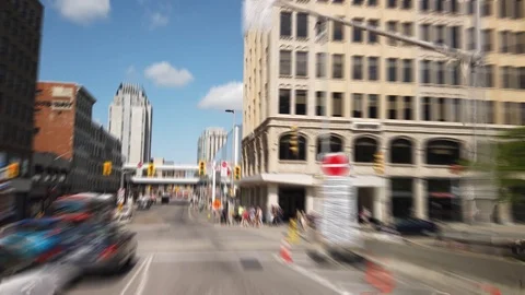 Hyperlapse driving shot of the streets in Ottawa Stock Footage 119657117