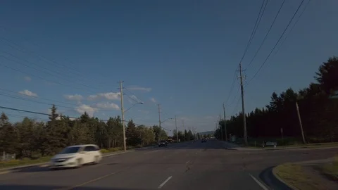Hyperlapse Driving Shot Through Thunder Bay, Ontario During Summer Stock Footage 125324279