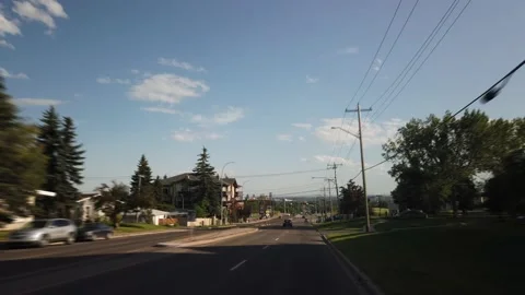 Hyperlapse driving suburbs of Calgary during summer day Stock Footage 146801475