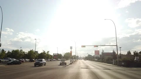 Hyperlapse driving suburbs of Calgary during summer day Stock Footage 146801479