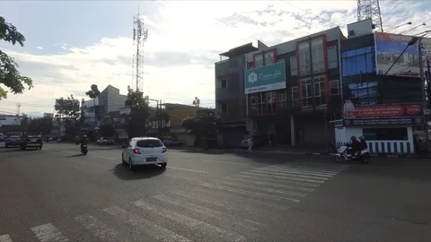 HYPERLAPSE Driving Through Ahmad Yani Street (Cicadas) to Cicaheum by Car Stock Footage 129712964