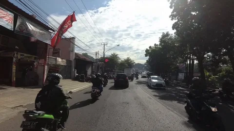 HYPERLAPSE Driving Through Ahmad Yani Street (Cicaheum to Sukamiskin) by Car Stock Footage 129735550